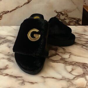 *SOLD*GBG Los Angeles Platform Wedge Sandal Fur Womens Size 8